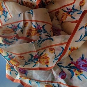 Beautiful Silk Japanese Flower Scarf